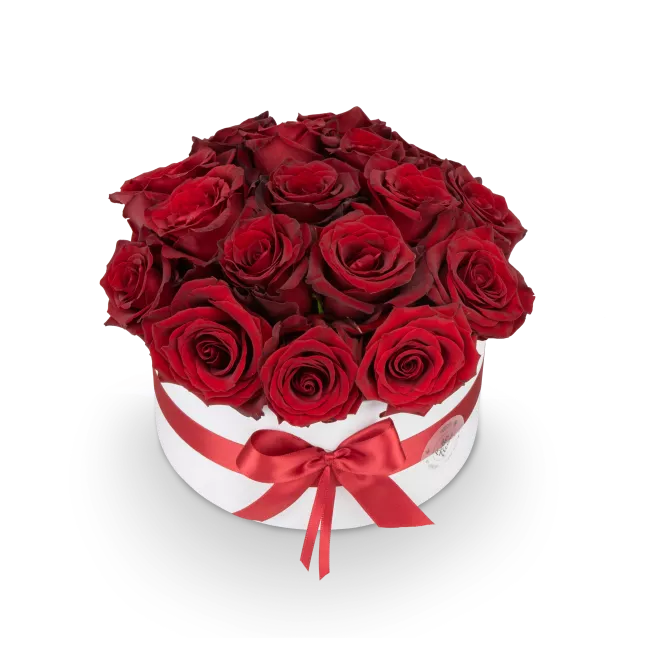 Box of red roses